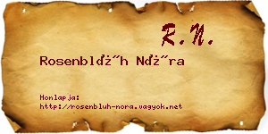 Rosenblüh Nóra névjegykártya